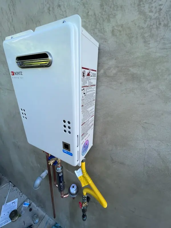 Tankless water heater installation for Cymbria homes